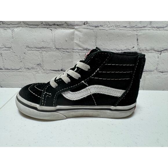 Vans Unisex Toddler SK8-Hi Zip Skate Shoes Black/White Size Toddler 7.5 - Picture 5 of 9